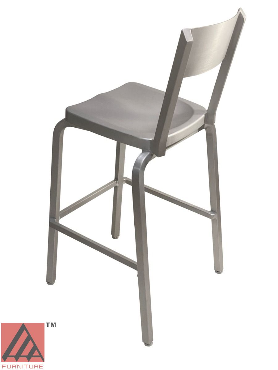 AAA Furniture Solid Back 33" Aluminum Bar Stool