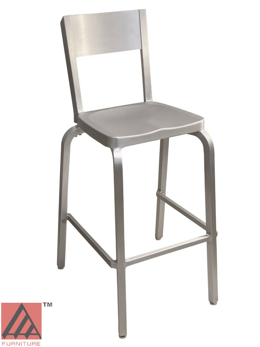 AAA Furniture Solid Back 33" Aluminum Bar Stool