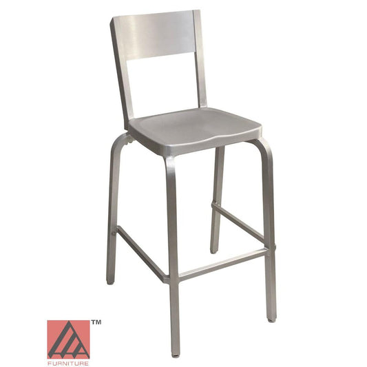 AAA Furniture Solid Back 33" Aluminum Bar Stool