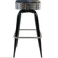 AAA Furniture Square Frame 30" Black Metal Bar Stool with Black Customer Owned Material & Chrome Seat Band