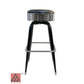 AAA Furniture Square Frame 30" Black Metal Bar Stool with Black Grade 4 Vinyl & Chrome Seat Band