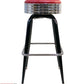 AAA Furniture Square Frame 30" Wine Metal Bar Stool with Wine Customer Owned Material & Chrome Seat Band