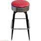 AAA Furniture Square Frame 30" Wine Metal Bar Stool with Wine Customer Owned Material & Chrome Seat Band