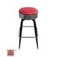 AAA Furniture Square Frame 30" Wine Metal Bar Stool with Wine Grade 5 Vinyl & Chrome Seat Band