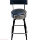 AAA Furniture Square Frame 43" Black Metal Bar Stool With Back And Chrome Seat Band