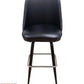 AAA Furniture Square Frame 43" Black Metal Bar Stool with Black Vinyl Seat