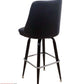 AAA Furniture Square Frame 43" Black Metal Bar Stool with Black Vinyl Seat