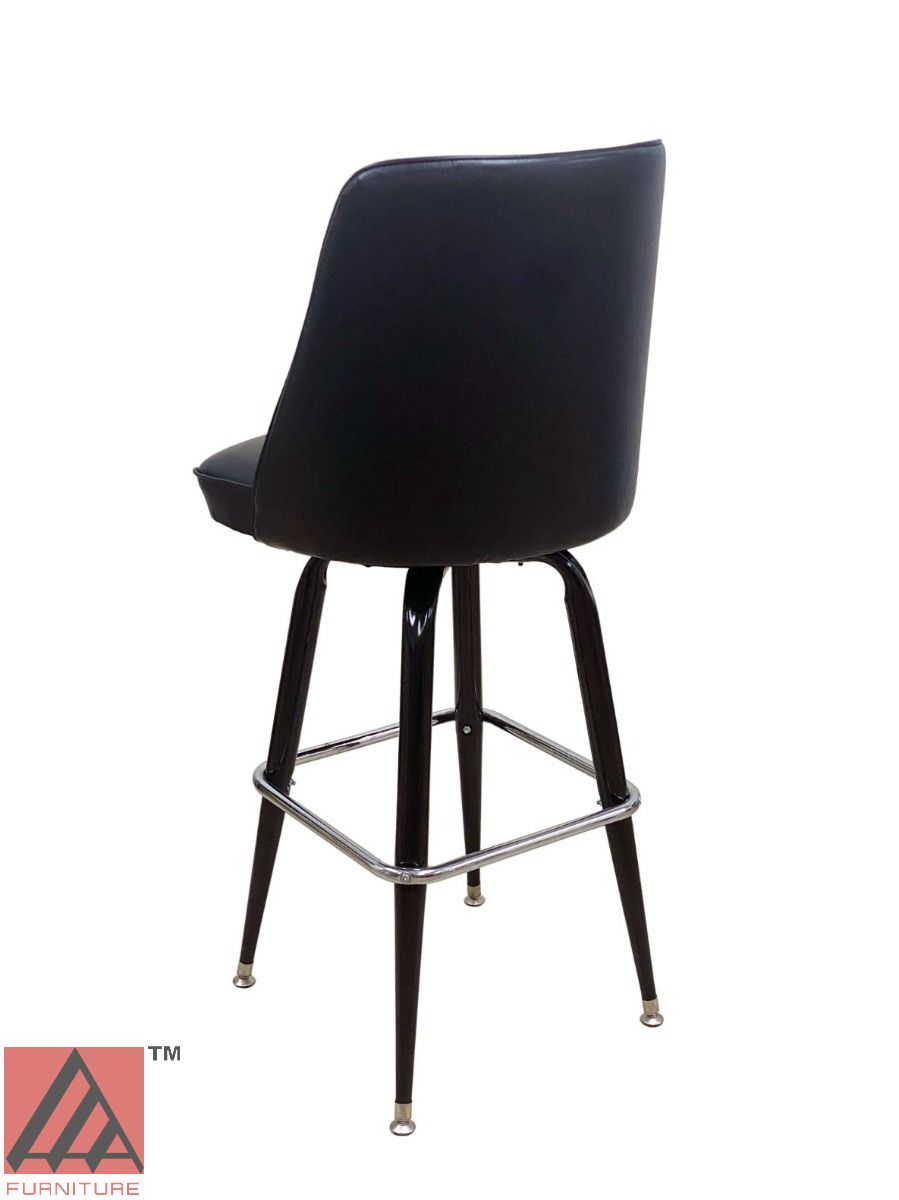 AAA Furniture Square Frame 43" Black Metal Bar Stool with Black Vinyl Seat