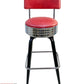 AAA Furniture Square Frame 43" Wine Metal Bar Stool With Back And Chrome Seat Band