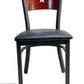 AAA Furniture Star Wood Back 31" Brown Metal Chair with Black Grade 4 Vinyl Seat