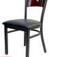 AAA Furniture Star Wood Back 31" Brown Metal Chair with Black Grade 4 Vinyl Seat