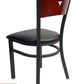 AAA Furniture Star Wood Back 31" Brown Metal Chair with Black Grade 4 Vinyl Seat