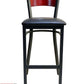 AAA Furniture Star Wood Back 42" Brown Metal Bar Stool with Black Grade 4 Vinyl Seat