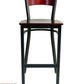 AAA Furniture Star Wood Back 42" Brown Metal Bar Stool with Wood Seat