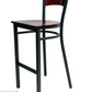 AAA Furniture Star Wood Back 42" Brown Metal Bar Stool with Wood Seat