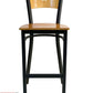 AAA Furniture Star Wood Back 42" Natural Metal Bar Stool with Wood Seat