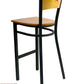 AAA Furniture Star Wood Back 42" Natural Metal Bar Stool with Wood Seat