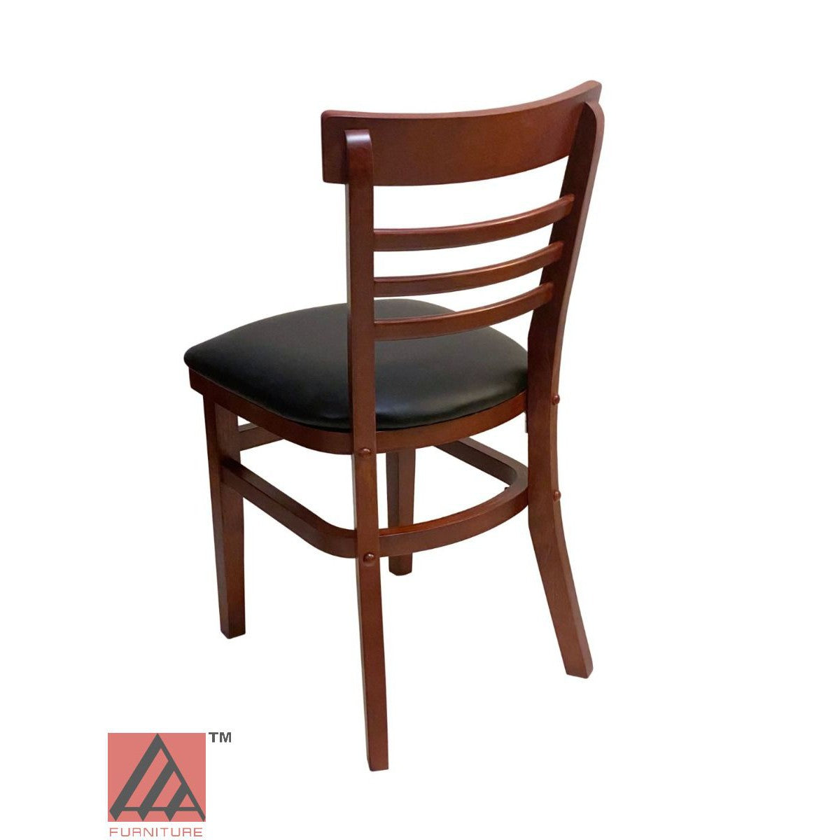 AAA Furniture Steakhouse 30" Mahogany Wood Chair with Black Vinyl Seat