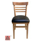 AAA Furniture Steakhouse 30" Natural Wood Chair with Black Vinyl Seat