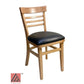 AAA Furniture Steakhouse 30" Natural Wood Chair with Black Vinyl Seat