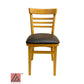 AAA Furniture Steakhouse 30" Oak Wood Chair with Black Vinyl Seat