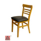 AAA Furniture Steakhouse 30" Oak Wood Chair with Black Vinyl Seat