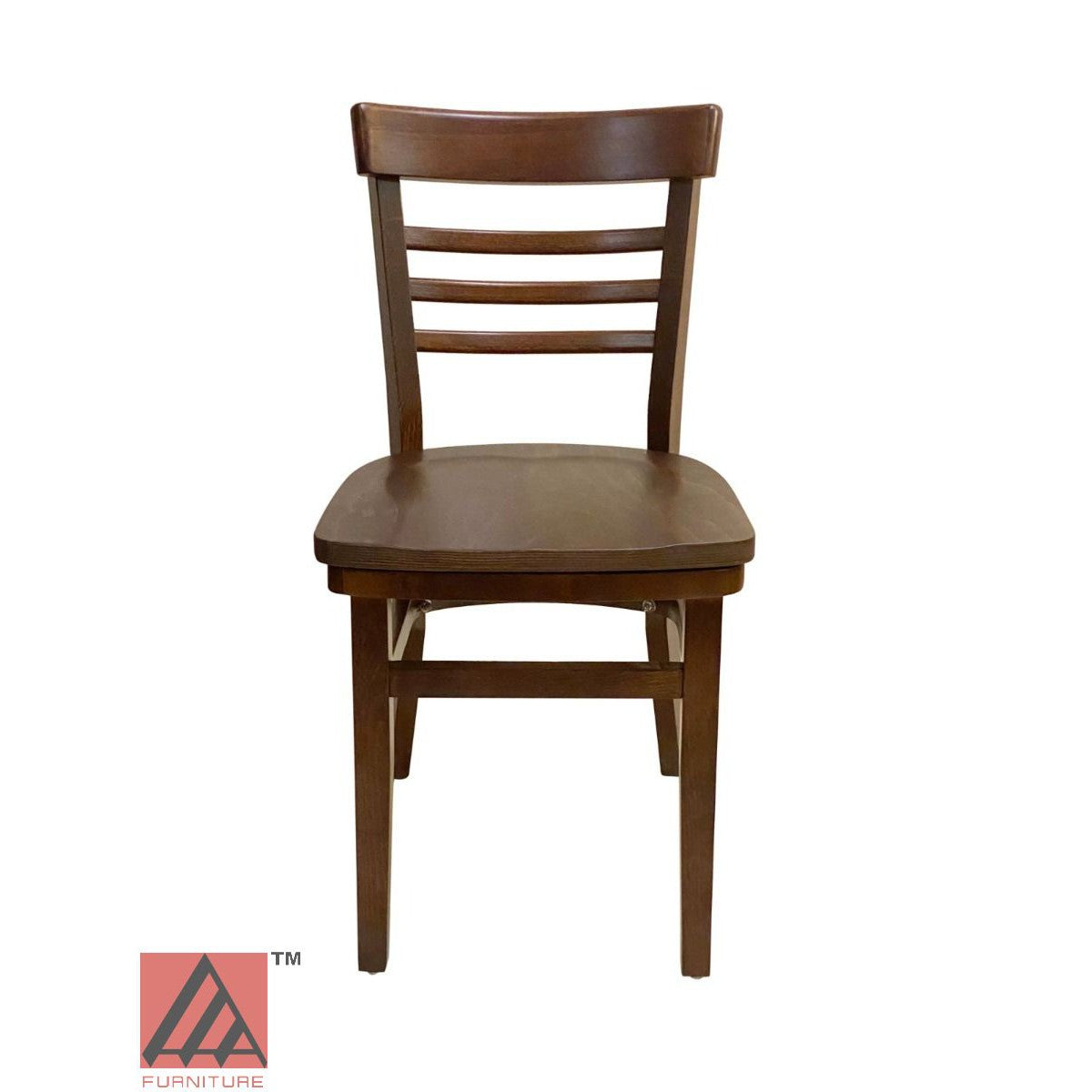 AAA Furniture Steakhouse 30" Walnut Wood Chair with Wood Seat