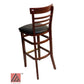 AAA Furniture Steakhouse 43" Mahogany Bar Stool with Black Vinyl Seat