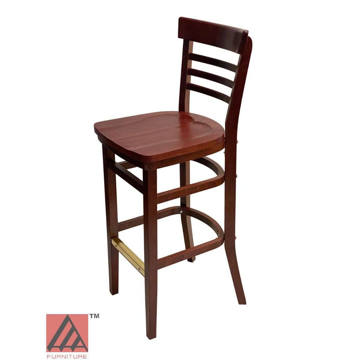 AAA Furniture Steakhouse 43" Mahogany Bar Stool with Wood Seat