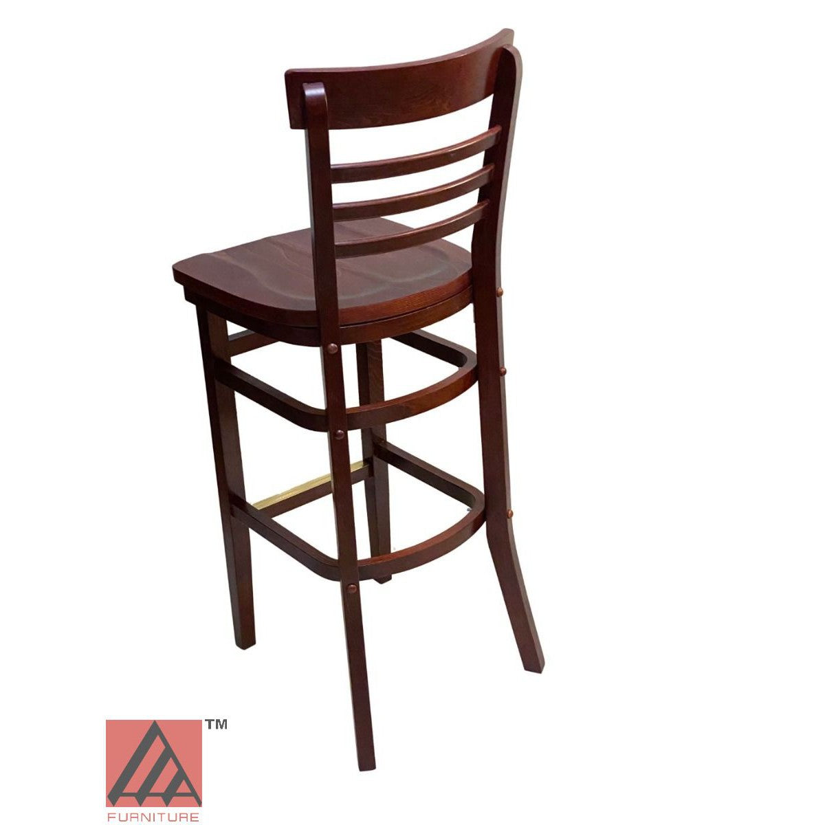 AAA Furniture Steakhouse 43" Mahogany Bar Stool with Wood Seat