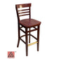 AAA Furniture Steakhouse 43" Mahogany Bar Stool with Wood Seat