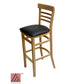 AAA Furniture Steakhouse 43" Natural Bar Stool with Black Vinyl Seat