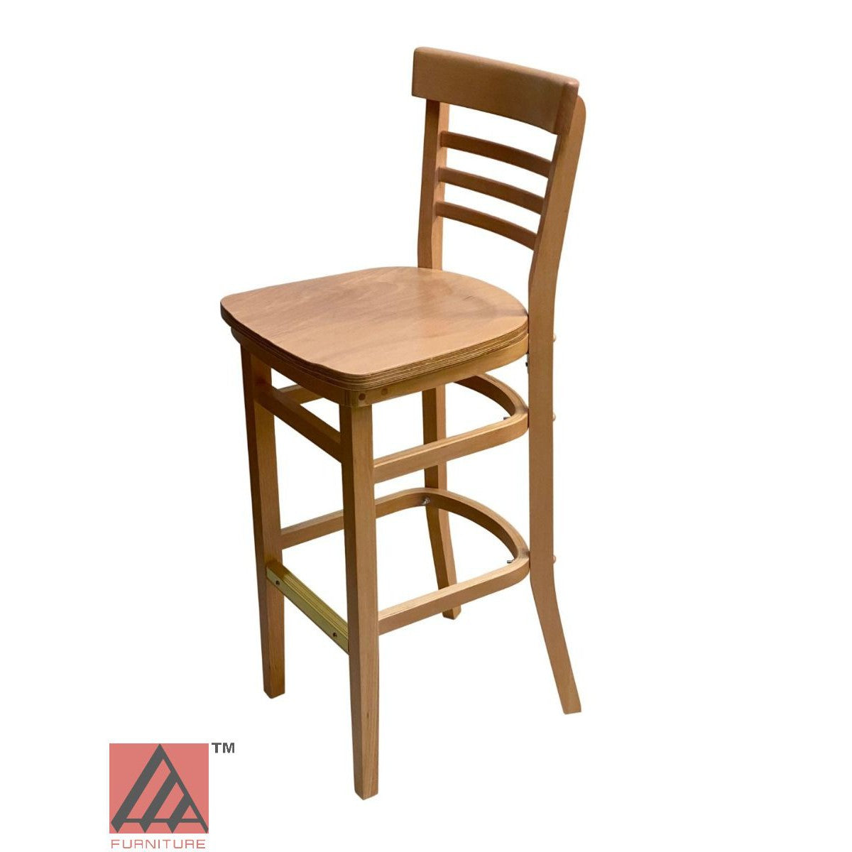 AAA Furniture Steakhouse 43" Natural Bar Stool with Wood Seat