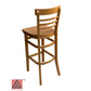 AAA Furniture Steakhouse 43" Natural Bar Stool with Wood Seat