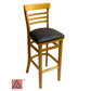 AAA Furniture Steakhouse 43" Oak Bar Stool with Black Vinyl Seat