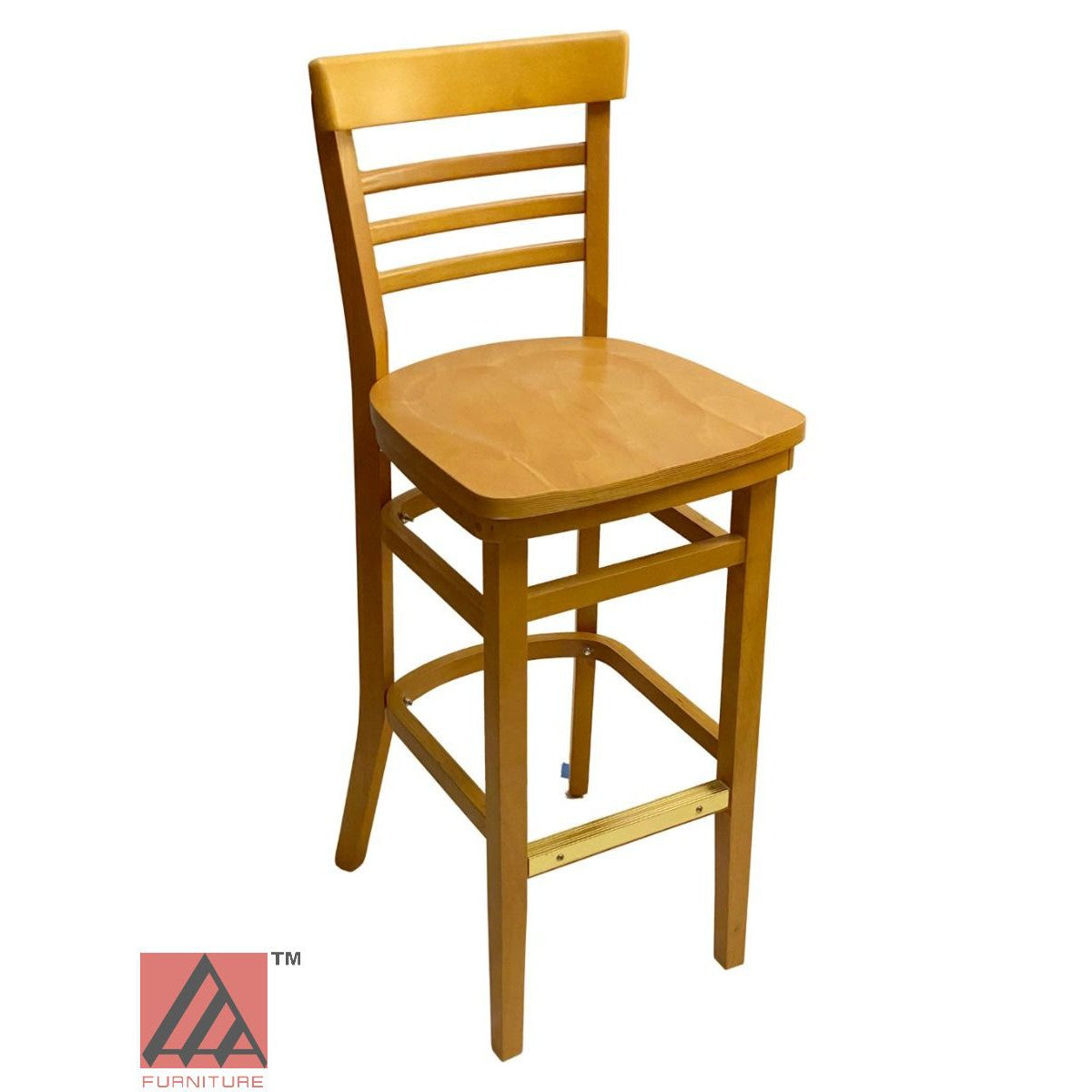 AAA Furniture Steakhouse 43" Oak Bar Stool with Wood Seat