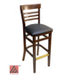 AAA Furniture Steakhouse 43" Walnut Bar Stool with Black Vinyl Seat