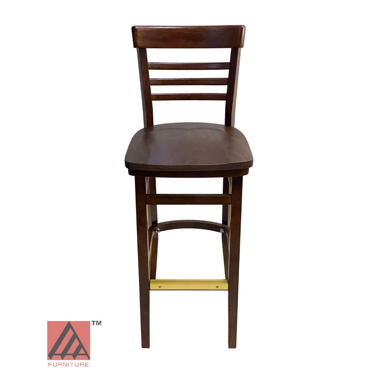 AAA Furniture Steakhouse 43" Walnut Bar Stool with Wood Seat