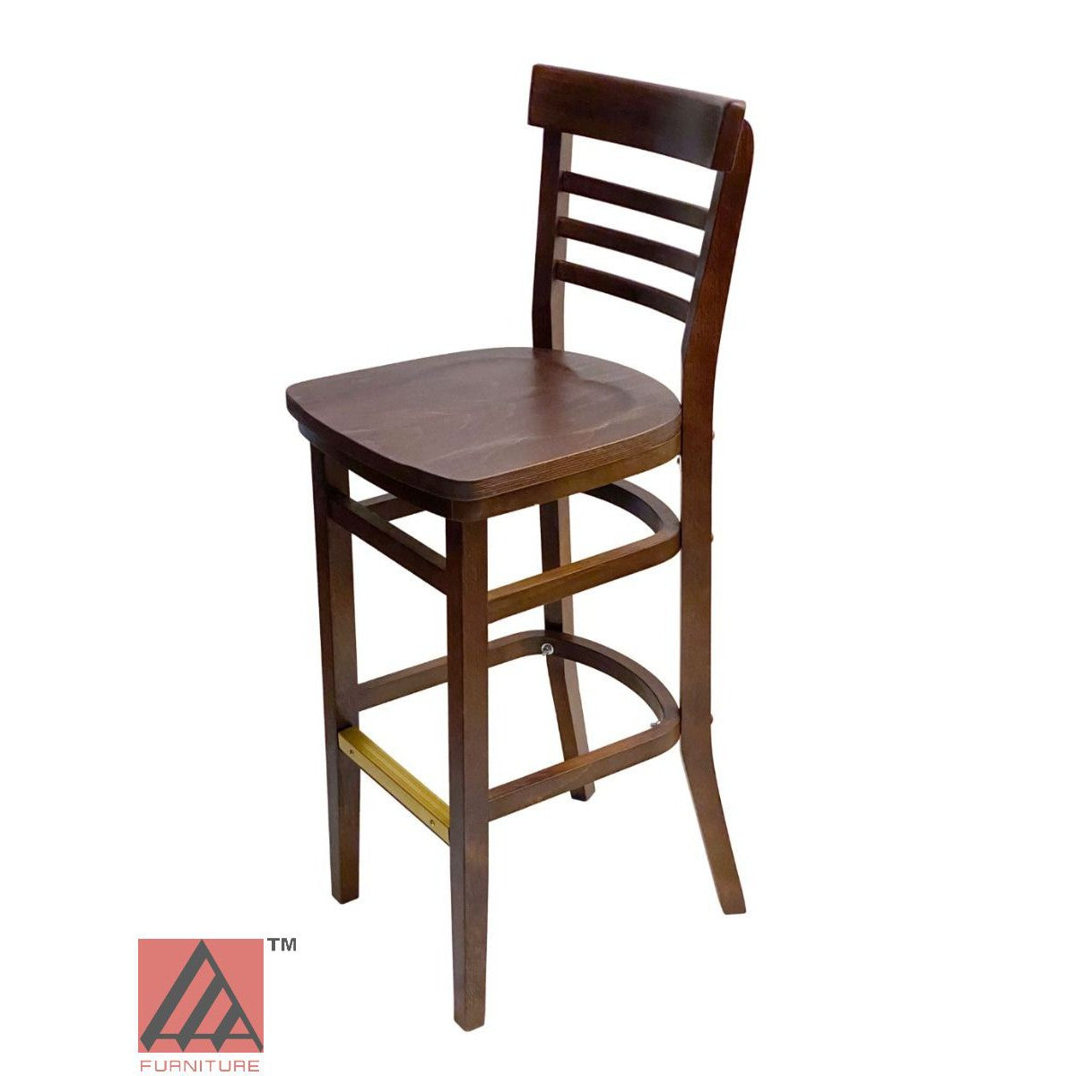 AAA Furniture Steakhouse 43" Walnut Bar Stool with Wood Seat