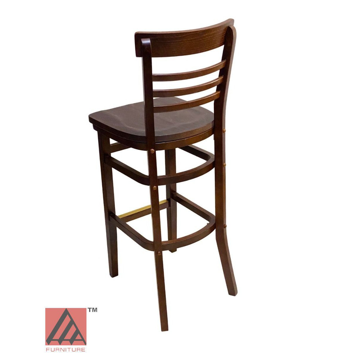 AAA Furniture Steakhouse 43" Walnut Bar Stool with Wood Seat