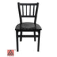 AAA Furniture Vertical Back 32" Black Metal Chair with Black Wood Seat
