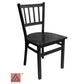 AAA Furniture Vertical Back 32" Black Metal Chair with Black Wood Seat