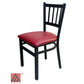 AAA Furniture Vertical Back 32" Black Metal Chair with Claret Grade 5 Vinyl Seat