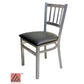 AAA Furniture Vertical Back 32" Silver Metal Chair with Black Grade 5 Vinyl Seat
