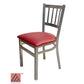 AAA Furniture Vertical Back 32" Silver Metal Chair with Claret Grade 5 Vinyl Seat