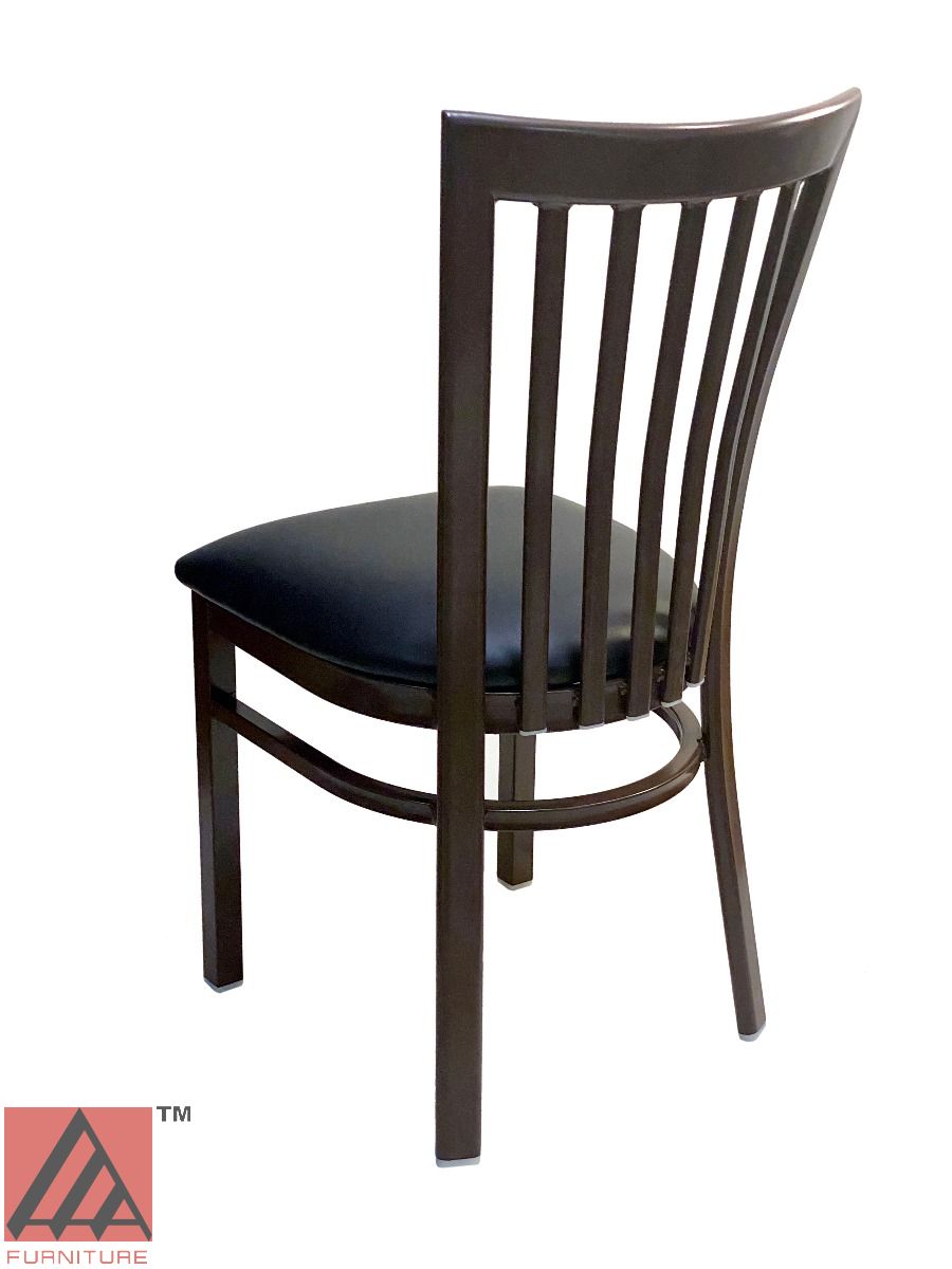 AAA Furniture Vertical Slats 35" Black Metal Chair with Black Customer Owned Material Seat