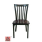 AAA Furniture Vertical Slats 35" Black Metal Chair with Brown Wood Seat