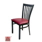 AAA Furniture Vertical Slats 35" Black Metal Chair with Claret Grade 5 Vinyl Seat