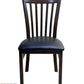 AAA Furniture Vertical Slats 35" Dark Brown Metal Chair with Black Customer Owned Material Seat