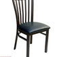 AAA Furniture Vertical Slats 35" Dark Brown Metal Chair with Black Customer Owned Material Seat